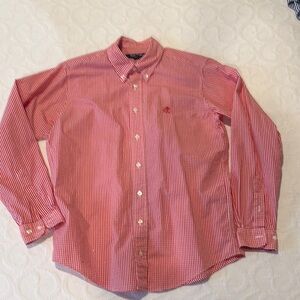 Brooks Brothers Boys Kids Classic Red Gingham button down Shirt L 14 16